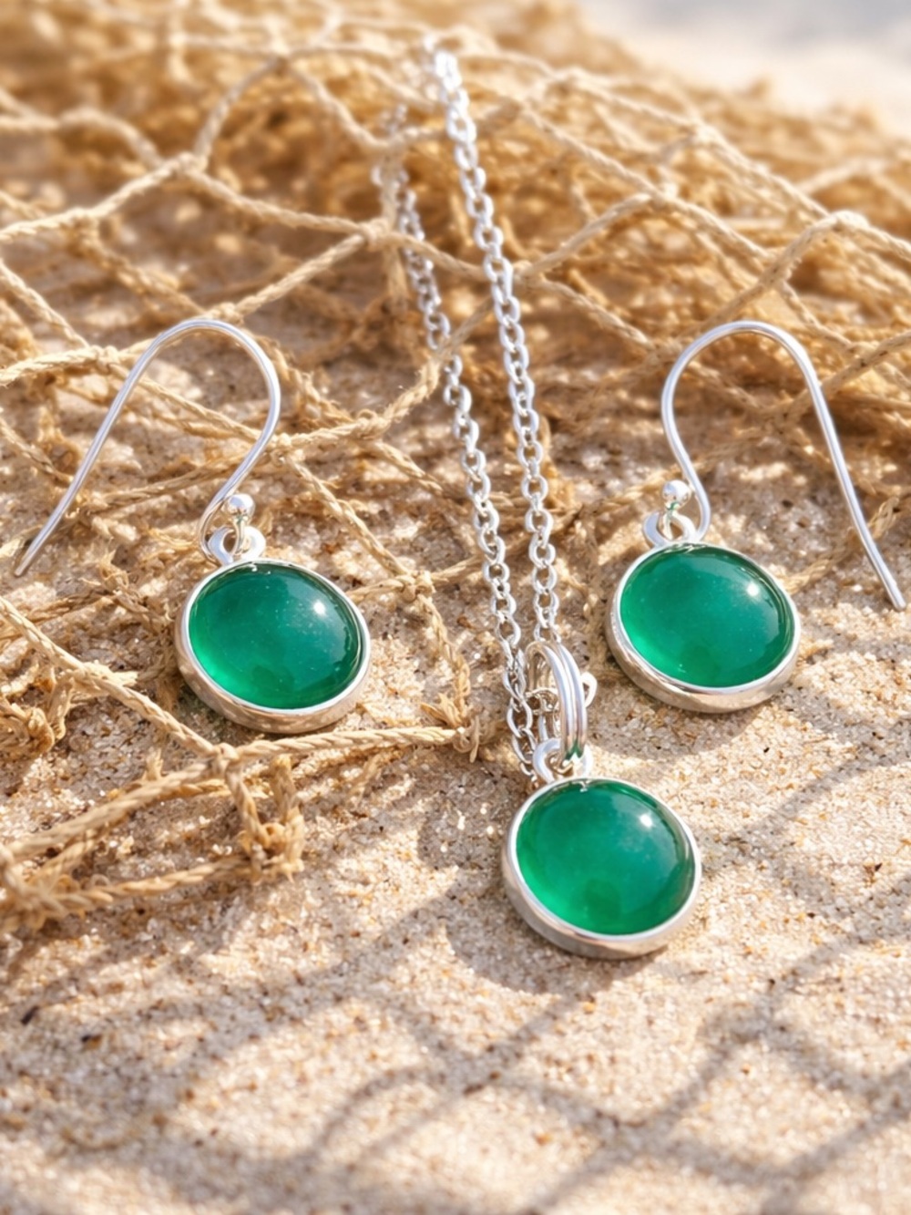 Green Onyx Necklace & Earring SET!